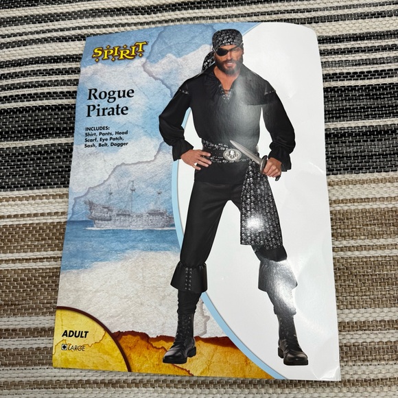 Spirit Halloween Men’s Rogue‎ Pirate Costume Size Large Black - Picture 3 of 13